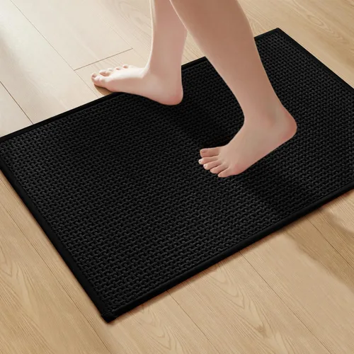 Miniatura 21 de GRANNY SAYS Tapetes de baño azules, de felpilla suave, absorbentes, de 20 x 32 pulgadas, alfombras de baño pequeñas antideslizantes, lavables