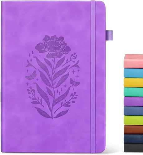 Miniatura 16 de Cuaderno de diario con líneas para mujeres, A5 de tapa dura de cuero rosa para escribir, 200 páginas, diario de viaje diario, cuaderno grueso