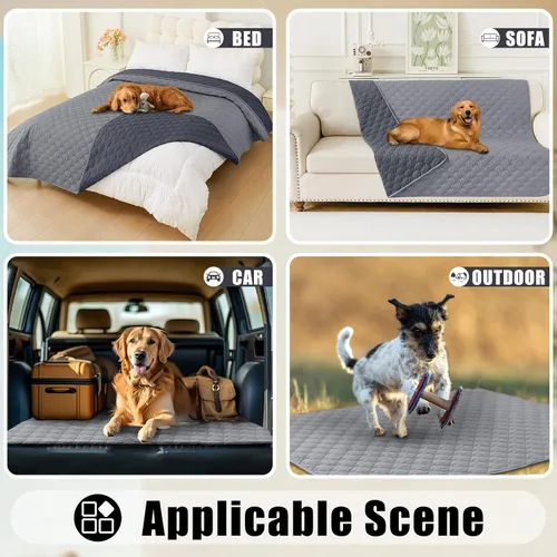 Miniatura 7 de Smiry Manta Impermeable para Cama de Perro, Manta Suave Reversible para Mascotas, Funda Lavable a Prueba de Fugas para Gatos y Perros para Sofá