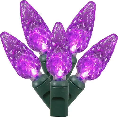 Miniatura 11 de Vickerman El juego de luces X6G8535 cuenta con 50 luces LED en cable verde con espacio de bombilla de 6 pulgadas, 25 pies, magenta