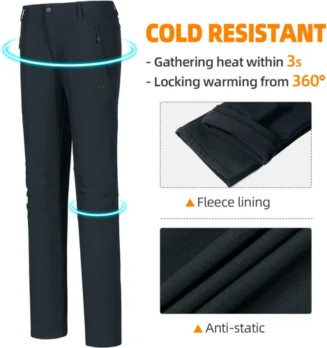 Miniatura 5 de GOLDEN CAMEL Womens Softshell Hiking Pants Waterproof Windproof Outdoor Winter Ski Pants Fleece Lined Insulating pants