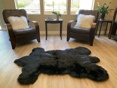 Miniatura 13 de LAMBZY - Alfombra de piel de oveja sintética súper suave hipoalergénica sedosa, estilo peluche de oso, para sala de estar, habitación de niños, sofá