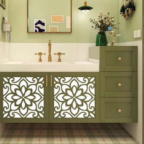Miniatura 7 de Plantillas grandes para azulejos de piso, 2 plantillas de pared mexicanas reutilizables de 12 x 12 pulgadas para pintar pisos, paredes, azulejos