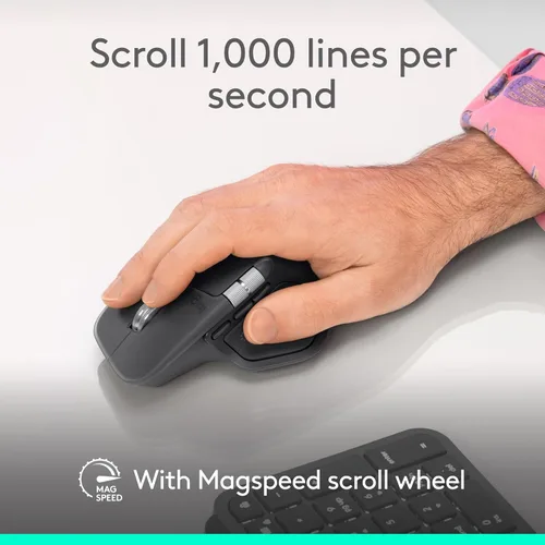 Miniatura 5 de Logitech MX Master 4, ratón inalámbrico ergonómico con retroalimentación háptica de rendimiento avanzado, desplazamiento ultrarrápido, carga USB-C
