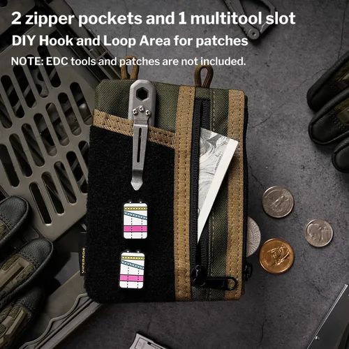 Miniatura 4 de VIPERADE VE18 EDC Bolsa, Organizador de Bolsillo para Hombres, Organizador de Bolsillo EDC, 3 Ranuras con 2 Bolsillos con Cremallera, Bolsa