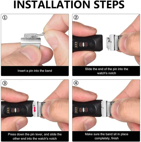 Miniatura 3 de Barras de resorte de liberación rápida para Fitbit Inspire 2Inspire 3Inspire HR, 6 unidades, acero inoxidable de 0.394 pulgadas de diámetro, 0.059