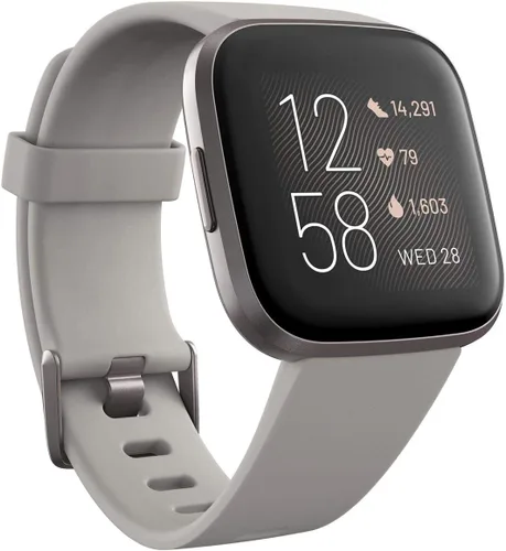 Fitbit Versa 2 - Reloj inteligente de salud y fitness con frecuencia cardíaca, música, Alexa integrado, seguimiento de sueño y natación, gris