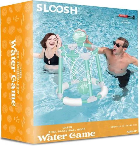 Miniatura 7 de Sloosh Juguetes de aro de baloncesto para piscina, juego flotante de baloncesto para piscina, flotadores de natación con bomba de bolas, juguete