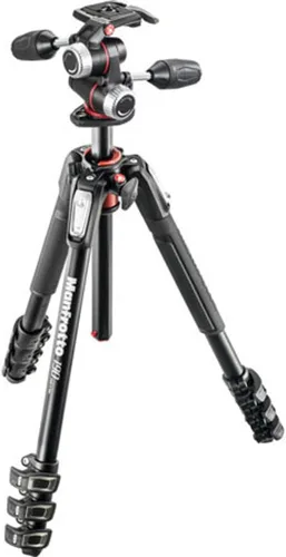 Miniatura 4 de Manfrotto 190XPRO Kit de trípode de aluminio de 3 secciones con cabezal de 3 vías (MK190XPRO3-3W)