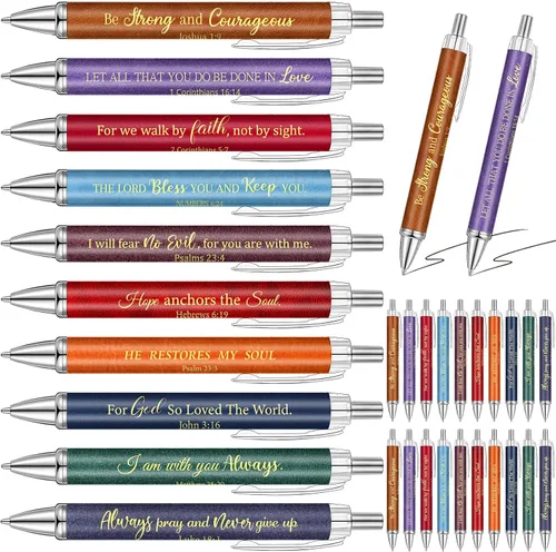 Miniatura 12 de Qeeenar 50 bolígrafos con versículo bíblico, regalo cristiano, citas inspiradoras, bolígrafos de tinta retráctiles divertidos para mujeres, hombres