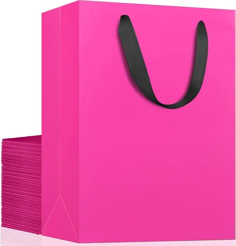 Miniatura 26 de EUSOAR Bolsas de compras y mercancías, tamaño mediano, 25 piezas de 7.8 x 3.9 x 11 pulgadas, bolsas de regalo reciclables de papel kraft marrón