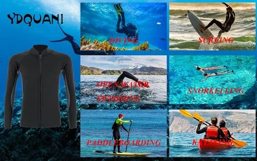 Miniatura 7 de Traje de neopreno de 0.079 pulgadas (0.079 in), chaqueta térmica de manga larga, traje de buceo para hombres y mujeres, buceo, surf, natación
