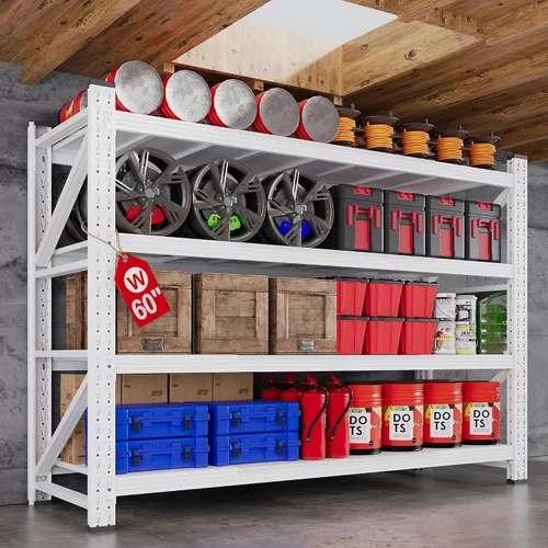 Miniatura 23 de Unidades de estantería para garaje de 71"W, estantes de almacenamiento de 5000LBS resistentes, estante de metal de 24" de profundidad, estantería