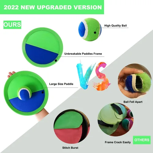 Miniatura 4 de Juego de pelota de captura para niños, juguetes de playa, juegos de lanzamiento y captura de césped en el patio trasero, versión mejorada, lanzar