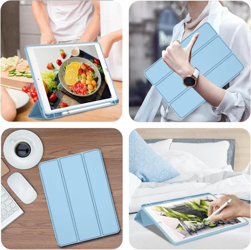 Miniatura 5 de iMieet - Funda para iPad de 9ª generación 2021/iPad de 8ª generación 2020 de 10.2 pulgadas con soporte para lápices, funda para iPad de 7ª