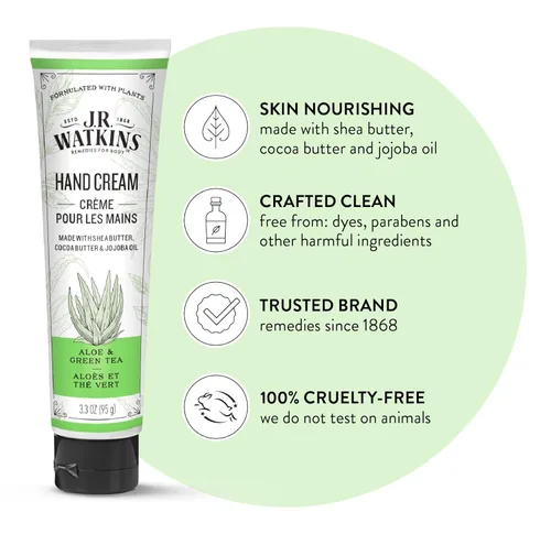 Miniatura 3 de J.R. Watkins Crema de Manos Hidratante Natural, Hidratante para Manos con Mantequilla de Karité, Mantequilla de Cacao y Aceite de Aguacate