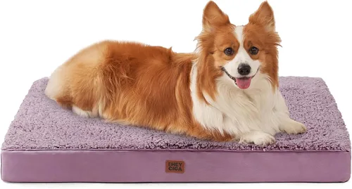 Miniatura 96 de EHEYCIGA Cama ortopédica de espuma para perros grandes, 35 pulgadas de largo x 23 pulgadas de ancho x 3.5 pulgadas de alto, gris claro