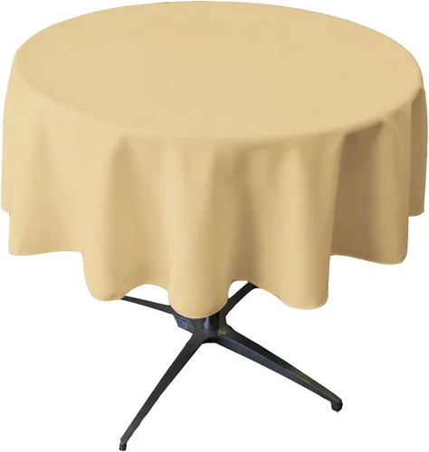 Miniatura 52 de LA Linen - Mantel redondo lavable de popelina de poliéster, resistente a manchas y arrugas, 51", mantel de tela para comedor, cocina, fiesta, Negro