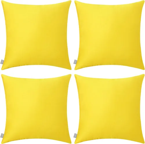 Miniatura 21 de Thmyo - Paquete de 4 fundas de almohada decorativas de 100 % algodón para lumbar, cómodas, sólidas, para Navidad/Halloween, fundas de cojín Blanco
