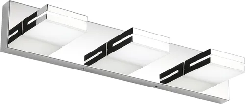Miniatura 51 de SineRise - Lámpara LED para tocador de baño - Moderna lámpara de acrílico con acabado cromado para iluminación de pared sobre el espejo - 2 luces