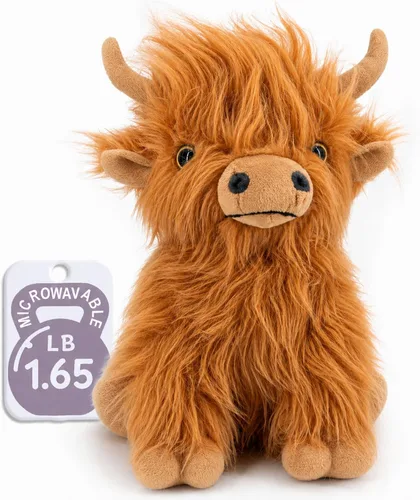 Miniatura 12 de Marysun Peluche de vaca de las Highlands para niños no apto para microondas marrón regalo para niñas y niños