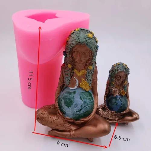 Miniatura 2 de Molde de vela Gaia de gran tamaño, moldes de silicona para velas de la madre de la tierra, molde de bricolaje Gaia para velas decoradas, molde