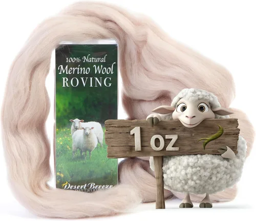 Miniatura 16 de Desert Breeze Distributing Lana Merino 100% Natural Roving - Lana Merino Peinada de Primera Calidad Roving - Tapicería, Hilado, Fieltrado Húmedo