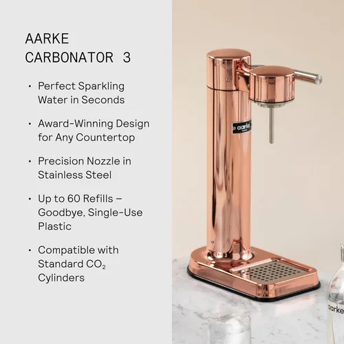 Miniatura 6 de Aarke Carbonator lll con cilindro de CO2, máquina de agua con gas y carbonatación, acero inoxidable con botella reutilizable PET sin BPA, volumen