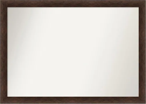 Miniatura 83 de Amanti Art Espejo de pared personalizado no biselado (24 x 27 pulgadas), marco estrecho de nogal chipre - varios tamaños personalizados - Espejo