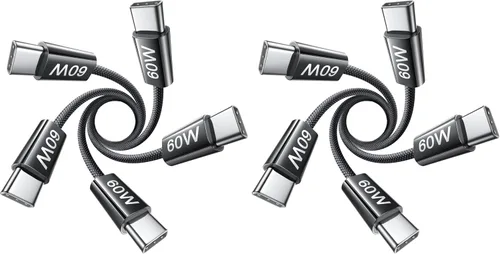 Miniatura 16 de LISEN Cable USB C a USB C, paquete de 5 [3.3/3.3/6.6/6.6/10 pies] para iPhone 17, cable C a C de carga rápida para iPad, iPhone 16 15 Pro Max, Negro