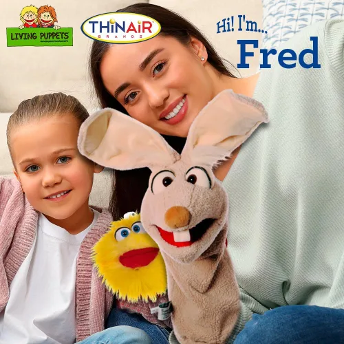 Miniatura 3 de Living Puppets - Conejo Fred de 17 Pulgadas, Marioneta de Mano de Peluche para Niños y Niñas