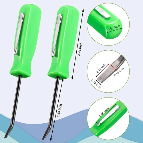 Miniatura 2 de Mini barra de palanca de bolsillo de 6 piezas, barra de bolsillo verde con juego de clips de 4.5 pulgadas de longitud, mini herramienta