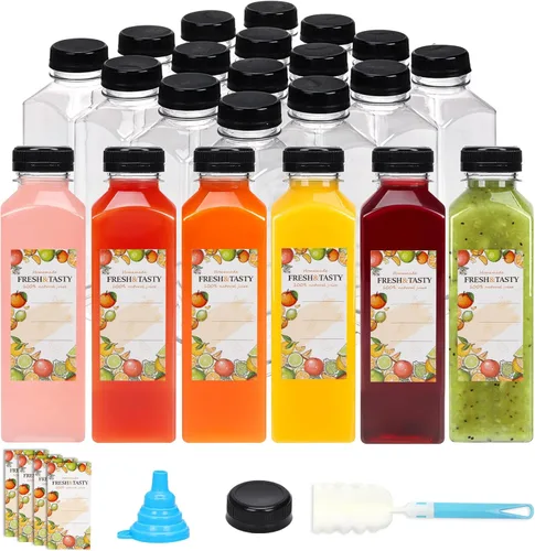 Miniatura 17 de TOMNK 12pcs 2oz Plastic Shot Juice Bottles with Caps, Reusable Clear Bulk Beverage Containers for Ginger Shot, Juice, Milk and Other Beverages