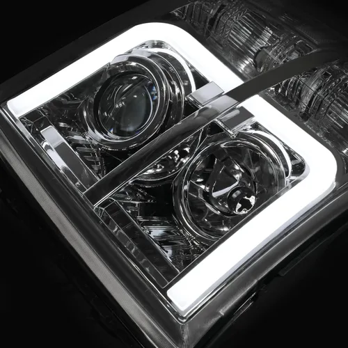 Miniatura 6 de M-AUTO Conjunto de faros proyector cromado con 2 pares de bombillas LED de 6000K preensambladas compatibles con Chevy Silverado 1500 07-13