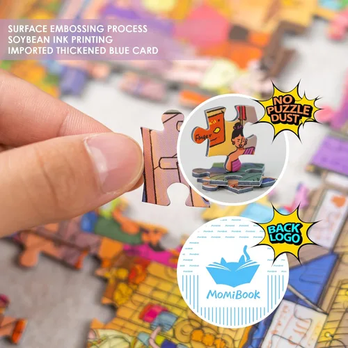 Miniatura 3 de MOMIBOOK Rompecabezas para Adultos de 1000 Piezas Rompecabezas de Bangkok en el Agua, Imagen de Pintura Difícil Desafiante Duro Imposible