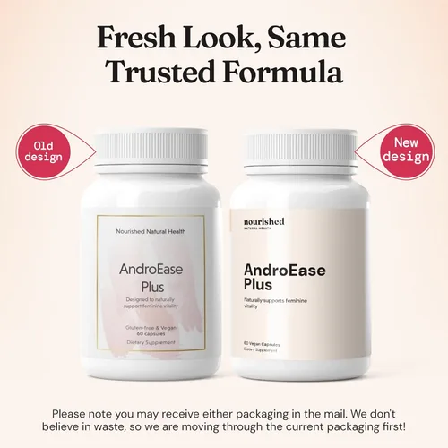 Miniatura 2 de Nourished AndroEase Plus – Balance hormonal vegano para mujeres – Zinc, Reishi, té verde y palma enana americana para mujeres – para energía