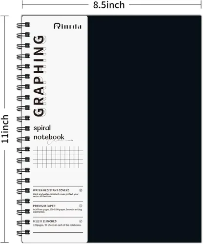 Miniatura 45 de Cuaderno grande en espiral rayado - Paquete de 4 cuadernos rayados de 8.5" x 11" con tapa dura de 7mm, cuaderno de 120 páginas, papel grueso de 100