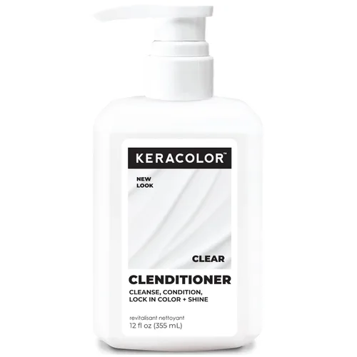 Keracolor Clenditioner - Acondicionador limpiador de color seguro que evita la decoloración, reemplaza tu champú, infusión de queratina (2 tamaños)