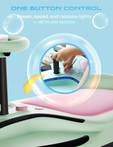 Miniatura 4 de Coche eléctrico oscilante aigo - Coche eléctrico de 21.6V para niños con pedal y asa de tracción, coche oscilante de 3 velocidades, coche de Azul