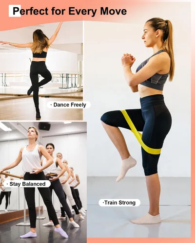 Miniatura 4 de Aoliks - 6 pares de calcetines antideslizantes de pilates para mujer, calcetines atléticos de yoga para barre ballet descalzo entrenamiento hospital