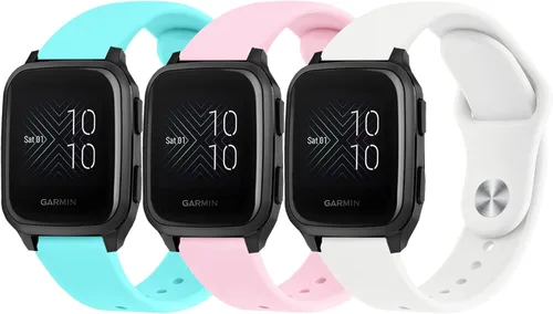 Miniatura 12 de Wanme Bandas para Garmin Venu 2 Plus / Venu Sq / Venu / Vivoactive 3 Correa de reloj para mujeres y hombres, paquete de 3 correas deportivas