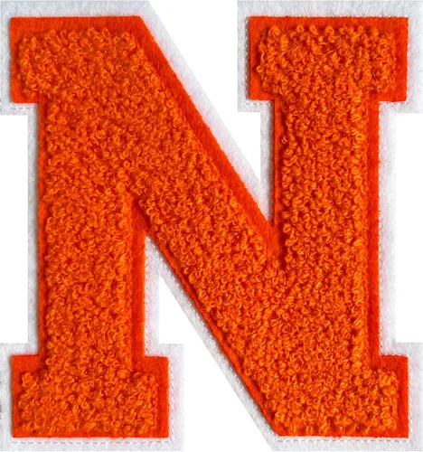 Miniatura 9 de Parche de letras de felpilla naranja de 4.5 pulgadas, alfabeto universitario para planchar y coser para chaquetas, sudaderas, camisetas, jeans