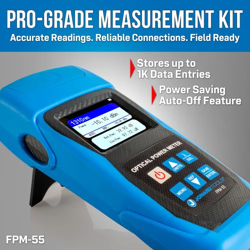 Miniatura 3 de Jonard Tools PON-55 Medidor de Potencia de Red Óptica Pasiva (-35 a +15 dBm) para BPON/EPON/GPON, Versión APC