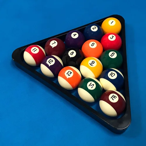 Miniatura 3 de OKKO Mesa de billar para billar de lujo resistente de plástico con 8 bolas triangulares para pelotas de piscina de 2 1/4 pulgadas, paquete de 2