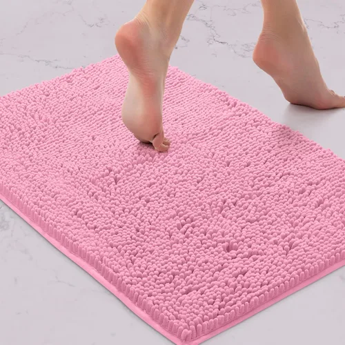 Miniatura 39 de LuxUrux Tapete de microfibra afelpada, de felpilla extrasuave, pelo largo de 1 pulgada, muy absorbente, para baño o ducha, lavar y secar a máquina