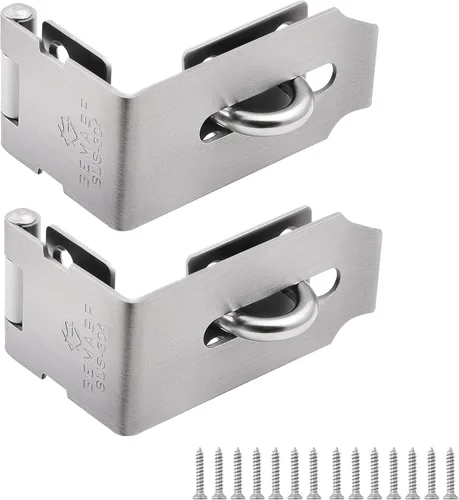 Hasp Latch Paquete de 2, Cerradura de Gabinete de Archivos de Acero Inoxidable 304 Sólido de 90 Grados, Cerradura de Cajón de Escritorio, Cerradura