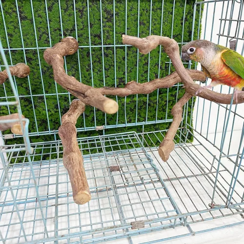 Miniatura 6 de 5 piezas de palo de uva natural Perca Swing Juguetes para masticar jaulas de loros, cacatúas, periquitos, pinzones - Palo de pie para pájaros 1