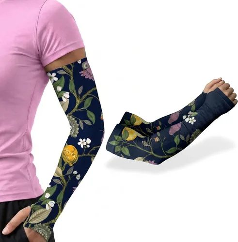 Miniatura 22 de ARMORAY Mangas de brazo para hombres y mujeres, protección solar UV, cubierta de tatuajes, manga deportiva para golf, correr, fútbol verde celestial
