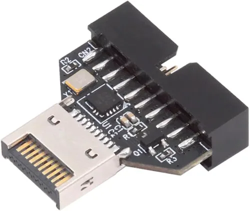 Miniatura 12 de Puertos duales USB 3.1 tipo C USB-C hembra a USB 2.0 placa madre 9pin 10pin adaptador de cabecera PCBA 480Mbps