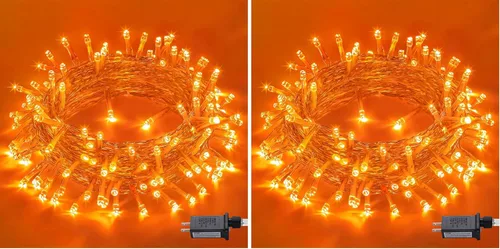 Miniatura 57 de JMEXSUSS Luces rojas blancas y azules con cable transparente, 66 pies, 200 luces LED para decoración del 4 de julio, luz de Navidad para celebración